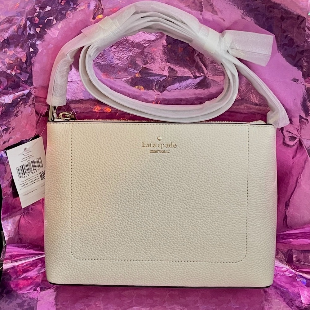Kate Spade New York Leila Crossbody Bag Meringue Pebbled Leather KG464